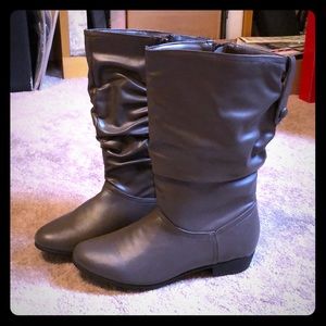 Faux Leather Slouchy Boots